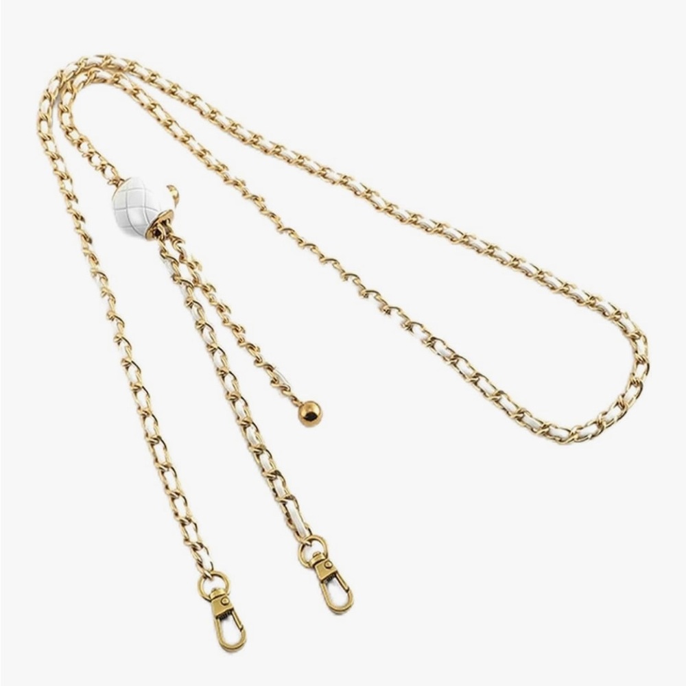 Gold and White adjustable Chain strap